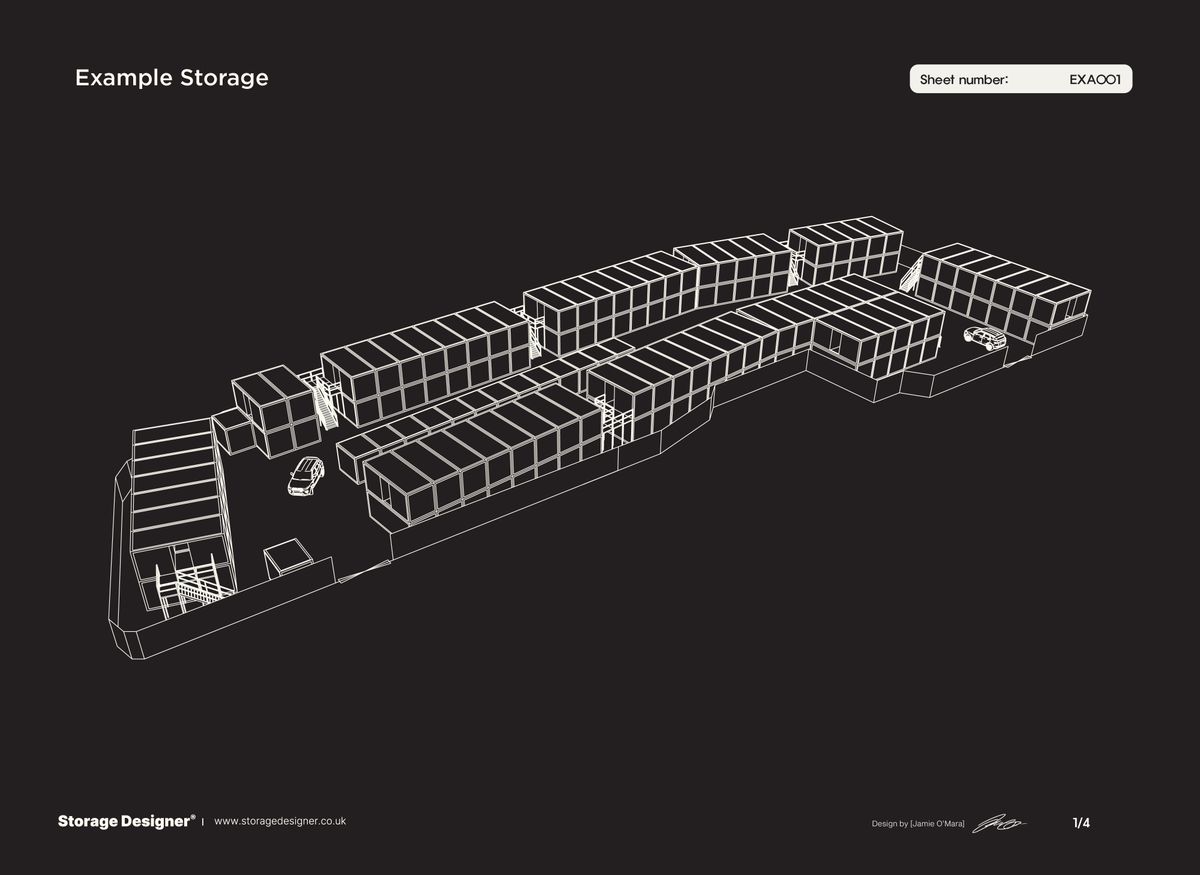 Storage Plan Example Storage Designer | Specialist CAD for Self-Storage & Container Sites
